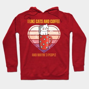 I Like Cats And Coffee And Maybe 3 People Funny Love Cats Hoodie